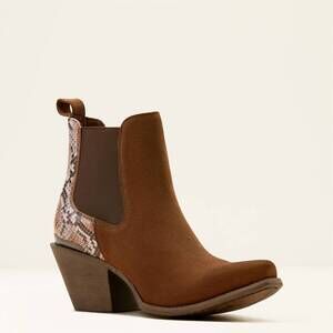 NEW ARIAT women's bradley western boots in coffee suede desert snake print